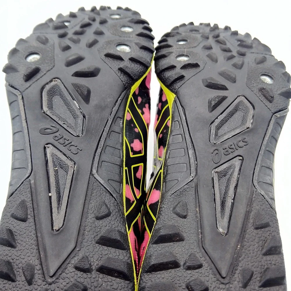ASICS Cross Freak Shoes Mens Size 8 Black‎ Pink Yellow Track Cross Country G558Y - Picture 5 of 7